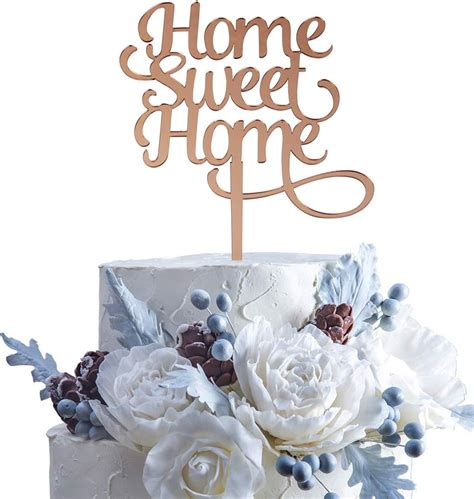 No-branded Rose Gold Home Sweet Home Cake Topper, New Home Sign India ...