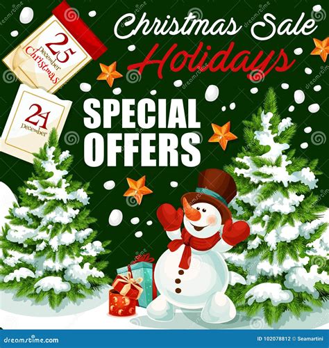 Christmas Holiday Sale Vector Shop Promo Poster Stock Vector ...