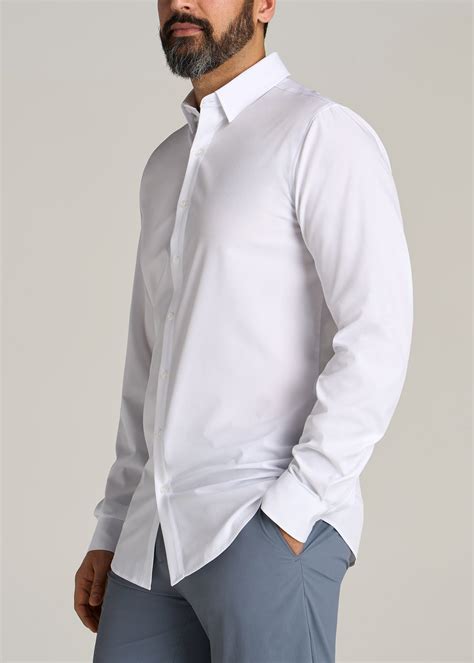 Men's Tall Traveler Stretch Dress Shirt White | American Tall