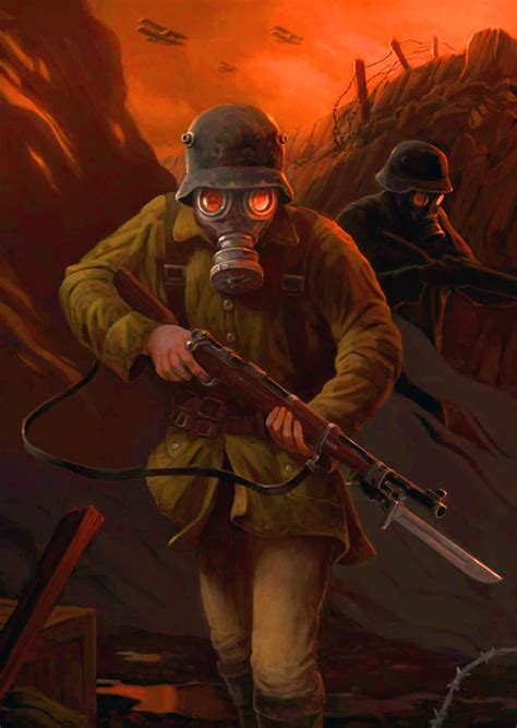 German troops clearing a trench Military Drawings, Military Artwork ...