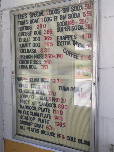 Menu at Lee's Hot Dog Stand restaurant, Templeton