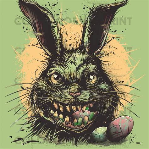 Creepy Easter Bunny PNG Digital Download for Sublimation, Easter Bunny ...