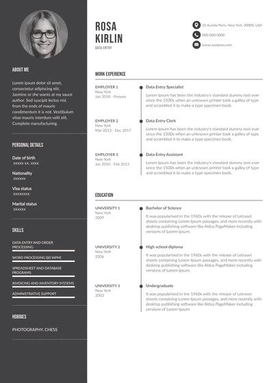 Image result for Sample Resume for Data Entry