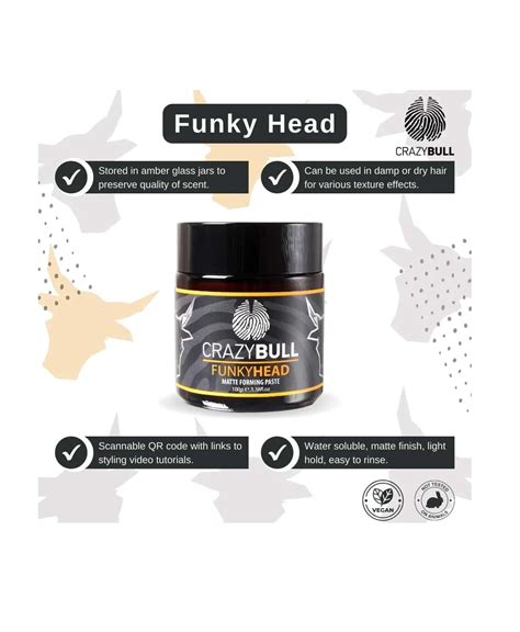 Crazy Bull Funky Head Matte Forming Paste 100g - Barber Depot - Barber ...