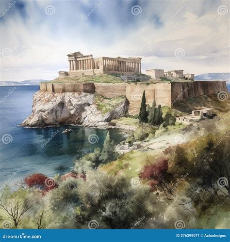 Majestic Acropolis At Golden Hour: Ancient Greek Citadel In Full ...