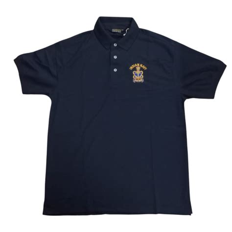 Indian Navy Logo Embroidered Drifit-Polyster Polo Neck T-shirt ...