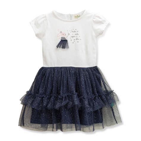 Baby Girls' White & Navy Blue Tulle Dress – Sparkle Layered Skirt, Sho ...