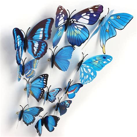 RANGOLI 3D Metal Butterfly Stickers for Wall, Butterfly Decoration ...