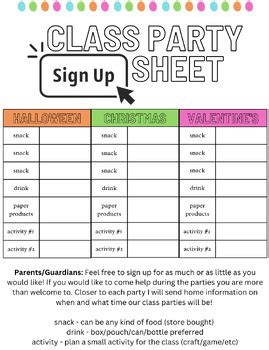 Class President Sign Up Sheet 的图像结果