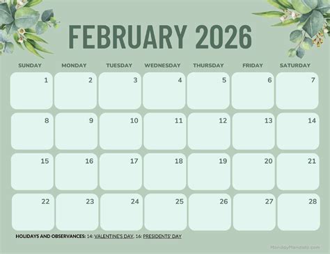 February 2026 Calendars (Free PDF Printables)