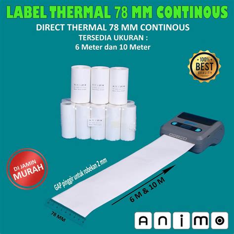 Jual LABEL THERMAL - STIKER THERMAL CONTINUOUS 78 X 6 METER | Shopee ...