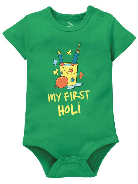 First Holi Dress for Baby Boy & Girl | Custom Holi Romper Bodysuit ...