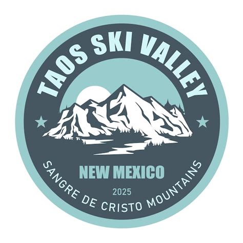 Taos ski valley new mexico sangre de cristo ski resort stamp emblem ...