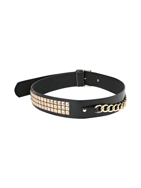 Buy Chain Studded Belt 121799BLACKNA – KAZO