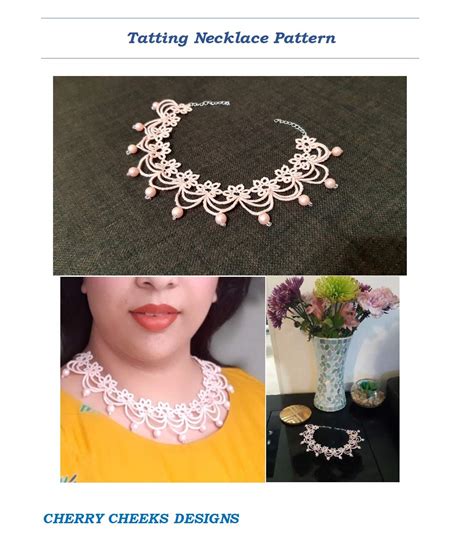 Tatting Pattern Beaded Necklace | PDF Pattern | Frivolite Pattern ...