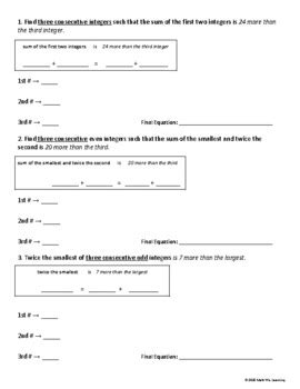 Image result for Consecutive Integer Problems Example
