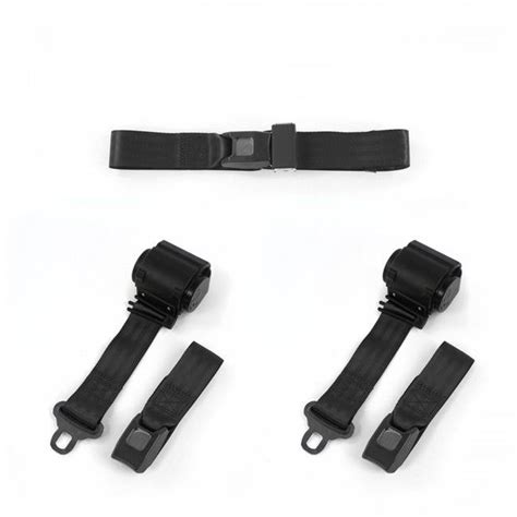 Standard 2 Point Black Retractable Bench Seat Belt Kit for 1970 Ford ...