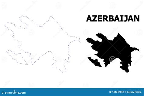 Vector Contour Dotted Map of Azerbaijan with Name Stock Vector - Illustration of country ...