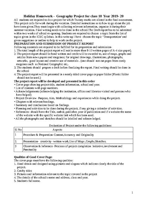 Transport Project Final CL 10 - Geography Homework 2019-20 - Studocu