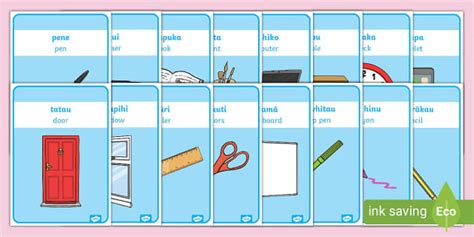 Classroom Equipment Labels Te Reo Māori Translation