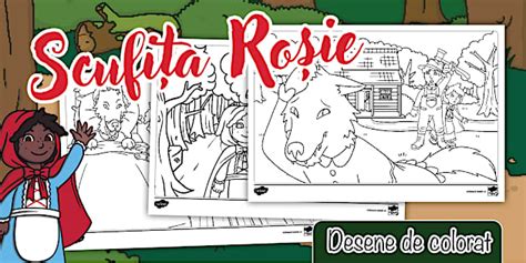 Scufița Roșie – Desene de colorat