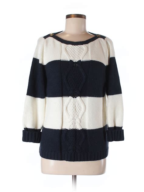 The Limited 100% Acrylic Color Block Navy Blue Pullover Sweater Size M ...