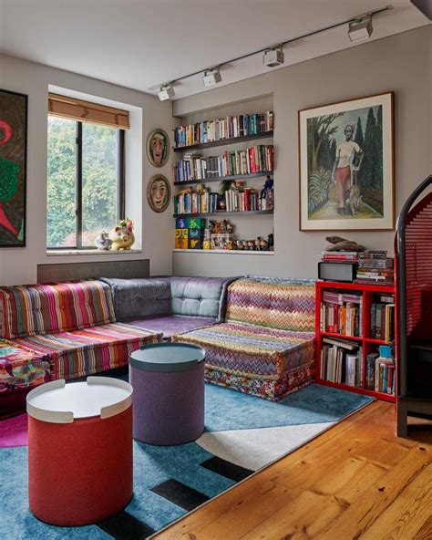 Custom Storage, a Bold Mix of Patterns, and Colorful Furniture Make ...