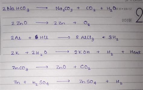 balance the following equationI) NaHCO3 gives Na2 Co3 + CO2+ H20now ...