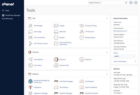 Image result for cPanel Example