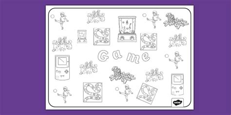Game Doodle Colouring Page (teacher made) - Twinkl
