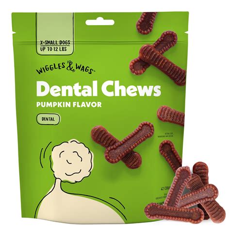 Wiggles & Wags Pumpkin Dental Chews Dog Treats 12 OZ | dog Dental ...