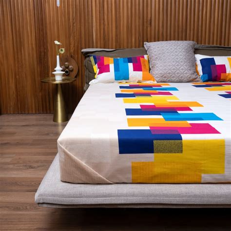 Multicolor cotton double bedsheet
