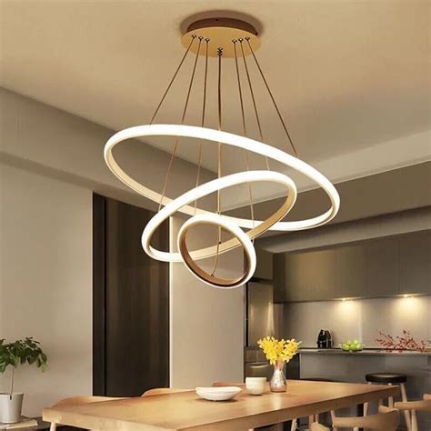 Buy kinis Golden 3 Ring LED Chandelier Lamp Led Jhoomer Ceiling Lights ...