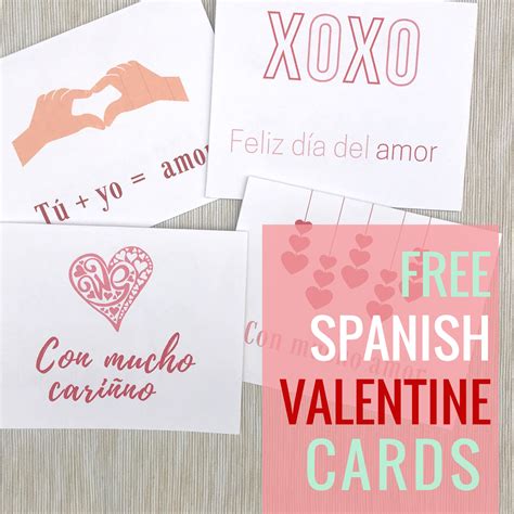 Free Spanish Valentine's Day Cards for Día del amor