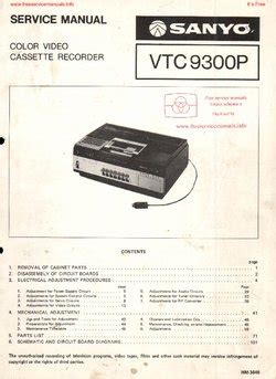 Sanyo VTC 9300P Service Manual PDF Free Download