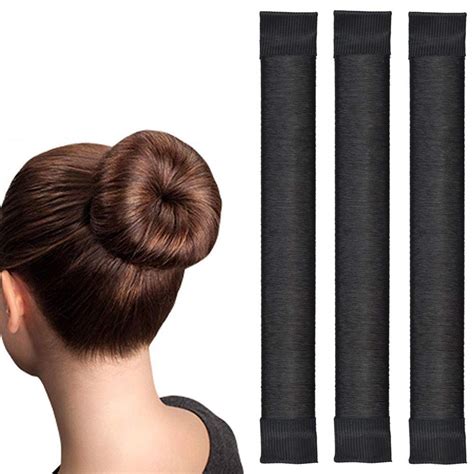 Black Magic Bun Makers 3 Pcs,LHAAAYF Professional Hair Bun Maker-Donut ...