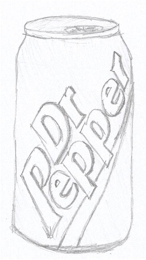 Easy Graffiti Drawing of a Dr. Pepper Can