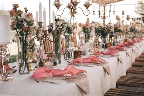 Premium Photo | Wedding table set up and decoration. Table setting for ...