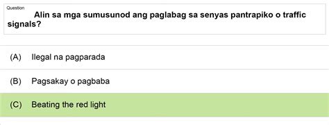 Image result for Lto Exam Answer Key Tagalog