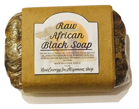 Raw African Natural Black Soap For Acne, Blemishes, & Deep Body Cleansing 100% PURE 4oz Bar