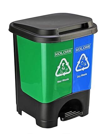 KOLORR Twin Bin 19 Liters Dustbin Dry & Wet Waste Pedal Dustbins / 2 In ...