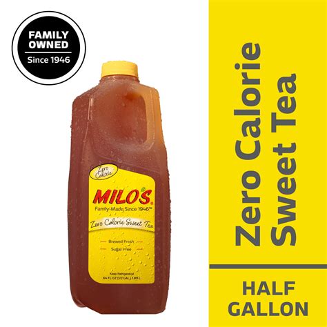 Milo's Zero Calorie Sweet Iced Tea Half Gallon, Fresh Brewed Refrigerated Tea 64 fl oz - Walmart ...