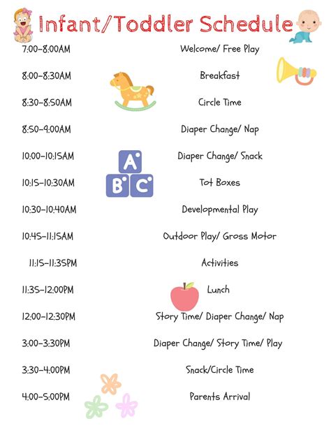 Editable Daily Daycare Schedule, Home Daycare/ Childcare Form/ Infant ...