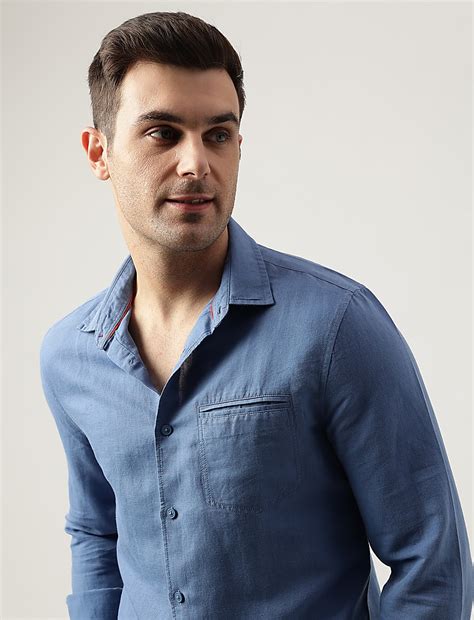 Buy Slim Fit Linen Blend Plain Shirt at Marks & Spencer