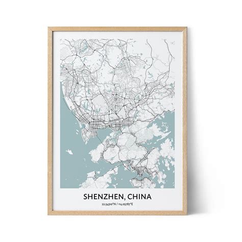 Shenzhen Map Poster - Your City Map Art - Positive Prints