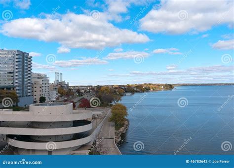 Overlooking Lake Monona in Madison Stock Photo - Image of city ...