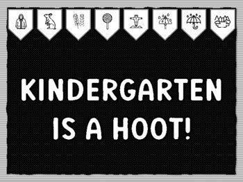 KINDERGARTEN IS A HOOT! Ready to print Fall Bulletin Board Kit, Fall ...