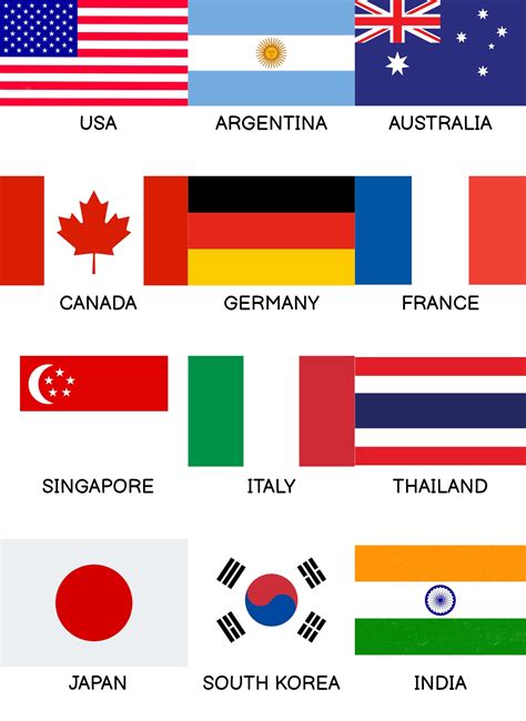 Flags Of Different Countries - 20 Free PDF Printables | Printablee