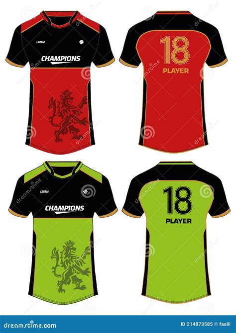 Sports Jersey T Shirt Design Concept Vector Template, Cricket Jersey Concept with Front and Back ...