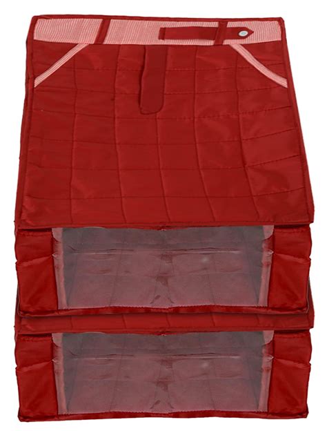 Pant/Trouser Cum Clothes Organizer With Clear Window- Pack of 2 (Maroon ...